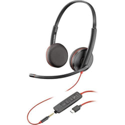 Poly Blackwire 3225 Micro-casque filaire avec microphone antibruit - Connexion USB-CA et Jack 35 mm