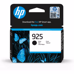 HP 925 Black Original Ink Cartridge, Rendement standard, 500 pages, 1 pièce(s), Paquet unique