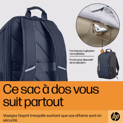 HP Sac à dos pour ordinateur portable 15,6 pouces Travel 18 litres (bleu nuit) - Vue supplémentaire 15