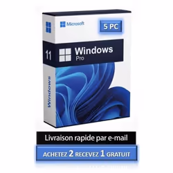 Windows 11 Pro Professionnel - 5 PC - Rapide - Version téléchargeable - 32/64 bit Clé dactivation Originale