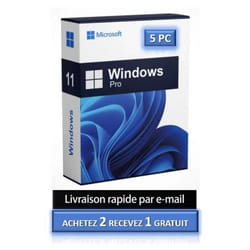 Windows 11 Pro Professionnel - 5 PC - Rapide - Version téléchargeable - 32/64 bit Clé dactivation Originale