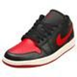 Baskets - Nike - AIR JORDAN 1 LOW - Femme - Noir Rouge - Cuir et Synthetique - Lacets - 40.5 EU