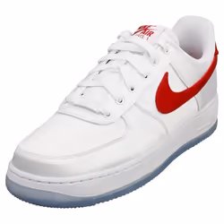 Baskets - Nike - AIR FORCE 1 07 ESS - Femme - Blanc Rouge - Textile - Lacets