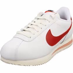 Baskets - Nike - CORTEZ - Femme - Cuir - Lacets - Blanc Rouge