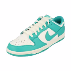 Baskets Hommes Nike Dunk Low Retro Bttys - Blanc Vert - Cuir - Lacets - Plat