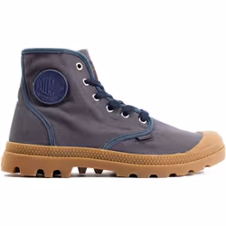 Bottines Palladium Pampa Hi - mood indigo/mid gum - 42 - Homme - Textile - Bleu - Haute - Lacets