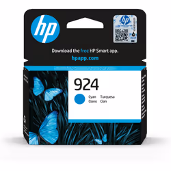 HP 924 Cartouche Encre Authentique Cyan, Rendement standard, 400 pages, 1 pièce(s), Paquet unique