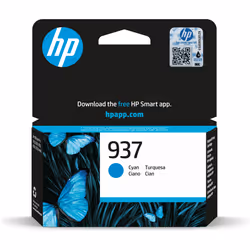 HP 937 Cartouche Encre Authentique Cyan, Rendement standard, 800 pages, 1 pièce(s), Paquet unique