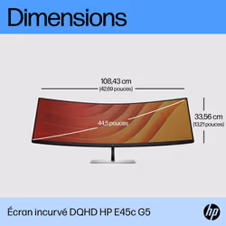 HP Écran incurvé DQHD E45c G5 - Vue supplémentaire 9