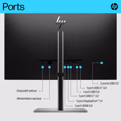 HP E-Series Écran USB-C 4K E27k G5 - Vue supplémentaire 4
