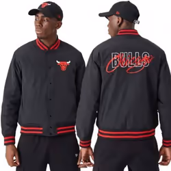 Veste Bomber Chicago Bulls NBA - NEW ERA - Rouge et Noir - Logo brodé - 100% nylon