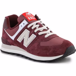 Chaussures - NEW BALANCE - 574 Cerise - Homme - Adulte - Rouge - Cuir - Plat - Lacets