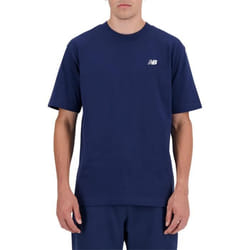 Tee-shirt coton col rond New Balance bleu - Manches courtes - Coupe droite - 100% Coton