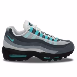 Chaussures Nike Air Max 95 Homme - Blanc - Lacets - Cuir - Hyper Turquoise