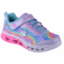 Chaussures de Running Multisport - SKECHERS - Flutter Heart Lights Groovy Swirl - Bleu - Enfant Mixte