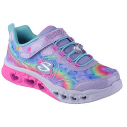 Chaussures de Running Multisport - SKECHERS - Flutter Heart Lights Groovy Swirl - Bleu - Enfant Mixte