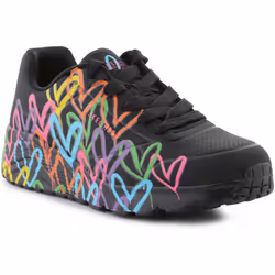 Skechers JGoldcrown: Uno Lite - Spread the Love Chaussures pour Fille Noir 314064L-BKMT