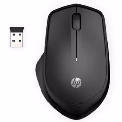 HP 285 Silent Wireless Mouse, Ambidextre, Optique, RF sans fil, 1200 DPI, Noir