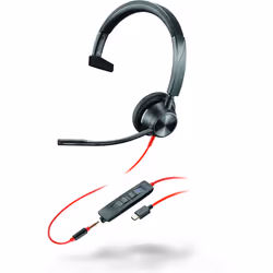 POLY Blackwire 3315-M Microsoft Teams Certified USB-C 3.5mm Mono Headset, Avec fil, Bureau/Centre d'appels, 102 g, Casque, No ...