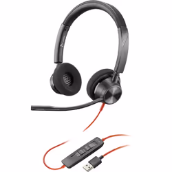 POLY Casque Blackwire 3320 USB-A, Avec fil, Bureau/Centre d'appels, 130 g, Casque, Noir