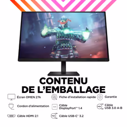 HP OMEN by HP Écran gamer UHD 144 Hz OMEN 27 pouces - OMEN 27k - Vue supplémentaire 9