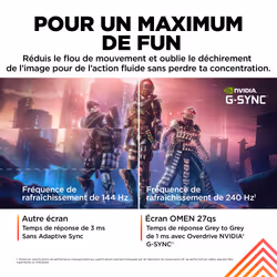 HP OMEN by HP Écran gamer QHD 240 Hz OMEN 27 pouces - OMEN 27qs