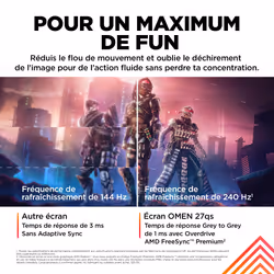 HP OMEN by HP Écran gamer QHD 240 Hz OMEN 27 pouces - OMEN 27qs - Vue supplémentaire 7