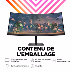 HP OMEN by HP Écran gamer incurvé WQHD 165 Hz OMEN 34 pouces - OMEN 34c - Vue supplémentaire 8