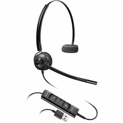 POLY Micro-casque EncorePro 545 USB-A convertible, Avec fil, Appels/Musique, 32 g, Casque, Noir