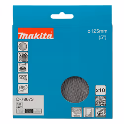 Abrasif maillé Makita D-78673; 125 mm; P180; 10 unités