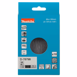Abrasif maillé Makita D-78798; 80x130 mm; P180; 10 unités