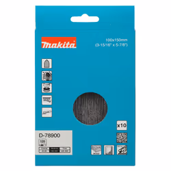 Abrasif maillé Makita D-78900; 100x150 mm; P120; 10 unités