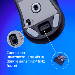 HP HyperX Pulsefire Haste 2 Mini - Souris gamer sans fil (noir) - Vue supplémentaire 9