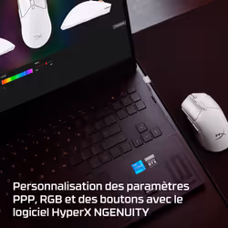 HP HyperX Pulsefire Haste 2 Mini - Souris gamer sans fil (blanc) - Vue supplémentaire 10