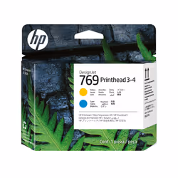HP 769 Cyan/Yellow 3-4 DesignJet Printhead, HP DesignJet XL 3800 PostScript Multifunction Printer series, Jet d'encre, Cyan,  ...