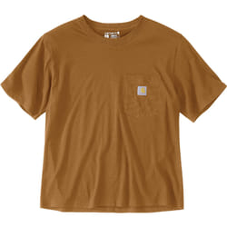 Carhartt Loose Fit Lightweight Short Sleeve Crewneck Ladies T-shirt, brun, taille S pour Femmes