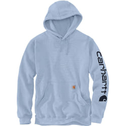 Carhartt Midweight Sleeve Logo Capuche, blanc-bleu, taille 2XL pour Hommes