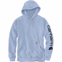 Carhartt Midweight Sleeve Logo Capuche, blanc-bleu, taille 2XL pour Hommes