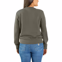 Carhartt Relaxed Fit Midweight French Terry Crewneck Sweat-shirt femme, vert, taille XS pour Femmes