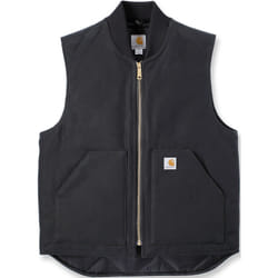 Carhartt Relaxed Fit Firm Duck Insulated Rib Collar Gilet, noir, taille M pour Hommes