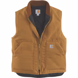 Carhartt Relaxed Fit Firm Duck Insulated Rib Collar Gilet, brun, taille XL pour Hommes