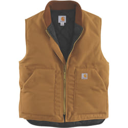 Carhartt Relaxed Fit Firm Duck Insulated Rib Collar Gilet, brun, taille S pour Hommes