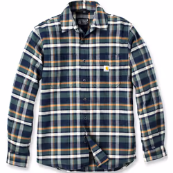 Carhartt Rugged Flex Relaxed Fit Midweight Flannel Long-Sleeve Plaid Chemise, bleu, taille 2XL pour Hommes