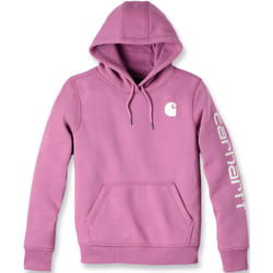 Carhartt Clarksburg Logo Sweat à capuche pour dames, blanc-rose, taille S pour Femmes
