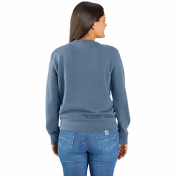 Carhartt Relaxed Fit Midweight French Terry Crewneck Sweat-shirt femme, bleu, taille L pour Femmes