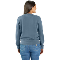 Carhartt Relaxed Fit Midweight French Terry Crewneck Sweat-shirt femme, bleu, taille L pour Femmes
