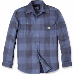 Carhartt Loose Fit Heavyweight Flannel Long-Sleeve Plaid Chemise, bleu, taille 2XL pour Hommes