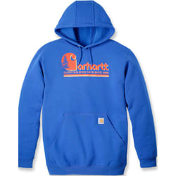 Carhartt Loose Fit Midweight Graphic Hooded Sweat-shirt, bleu-orange, taille XL pour Hommes