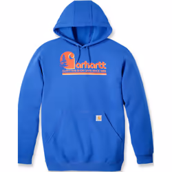 Carhartt Loose Fit Midweight Graphic Hooded Sweat-shirt, bleu-orange, taille XL pour Hommes