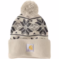 Carhartt Knit Pom Jacquard Bonnet Femme, blanc pour Femmes